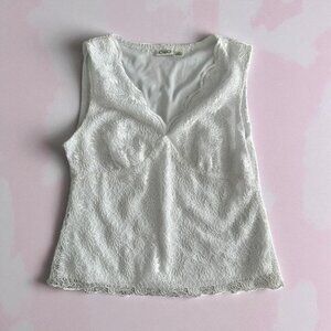 CATO White Lace Cami Tank Top Blouse Size Medium